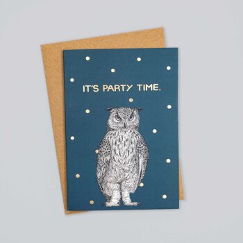 Carte d’anniversaire de luxe - Funny Owl // Cartes d’animaux en feuille d’or //Cartes respectueuses de l’environnement // Cartes d’art de la faune 3