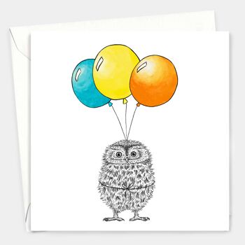 Carte d’anniversaire animal - Mignon petit hibou // Cartes écologiques // Cartes d’art de la faune 2