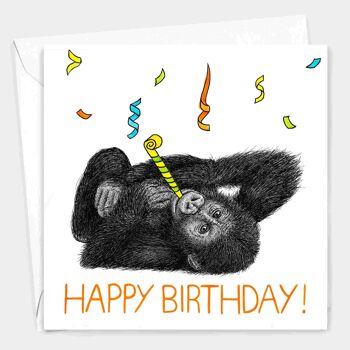 Carte d’anniversaire animal - Baby Gorilla // Cartes écologiques // Cartes d’art de la faune 2