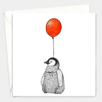 Carte d’anniversaire animal - Pingouin mignon // Cartes écologiques // Cartes d’art de la faune 2