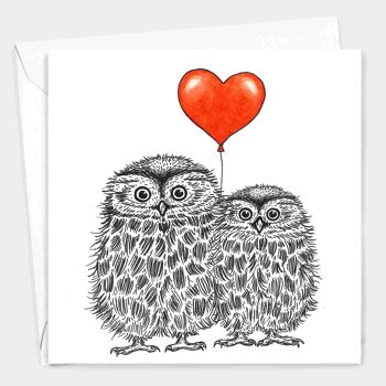 Animal Love Card - Love Owls // Cartes écologiques // Cartes d’art animalier 2