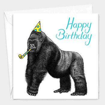 Carte d’anniversaire animale - Silverback Gorilla // Cartes écologiques // Cartes d’art de la faune 2
