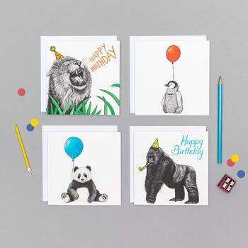 Carte d’anniversaire animale - Silverback Gorilla // Cartes écologiques // Cartes d’art de la faune 4
