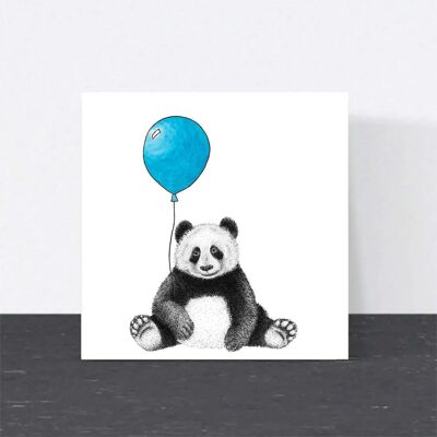 Carte d’anniversaire animale - Panda // Cartes écologiques // Cartes d’art de la faune