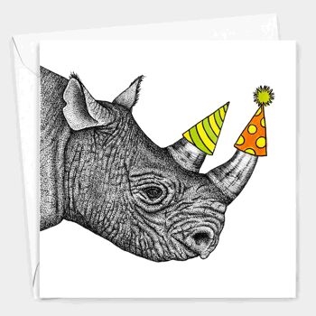 Carte d’anniversaire animale - Rhino // Cartes écologiques // Cartes d’art de la faune 2