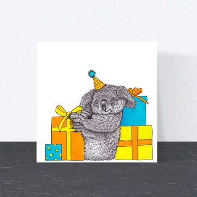 Animal Birthday Card - Koala // Eco-friendly Cards // Wildlife Art Cards