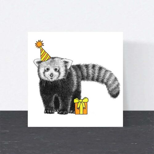 Animal Birthday Card - Red Panda // Eco-friendly Cards // Wildlife Art Cards