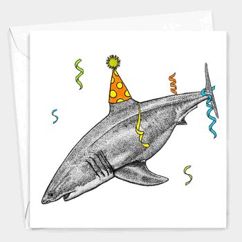 Carte d’anniversaire animale - Requin // Cartes écologiques // Cartes d’art de la faune 2