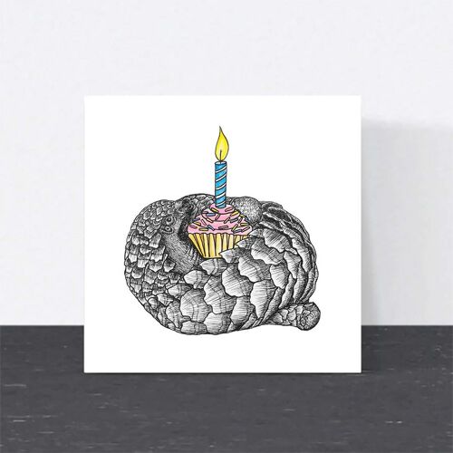 Animal Birthday Card - Pangolin // Eco-friendly Cards // Wildlife Art Cards