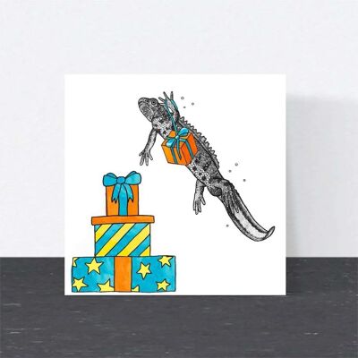 Tarjeta de cumpleaños de animales - Newt // Tarjetas ecológicas // Tarjetas de arte de vida silvestre británicas