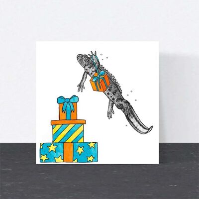 Carte d’anniversaire animal - Newt // Cartes écologiques // Cartes d’art de la faune britannique