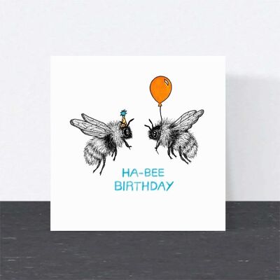 Tarjeta de cumpleaños de animales - Cumpleaños de Ha-Bee // Tarjetas ecológicas // Tarjetas de arte de vida silvestre