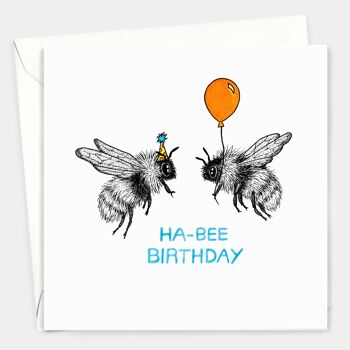 Carte d’anniversaire animale - Anniversaire Ha-Bee // Cartes écologiques // Cartes d’art de la faune 2