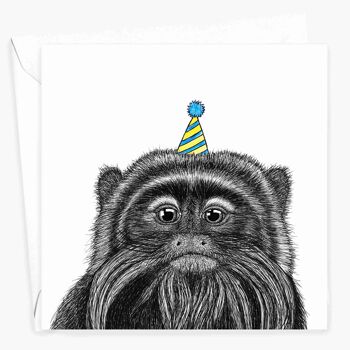 Carte d’anniversaire animale - Emporor Tamarin Monkey // Cartes écologiques // Cartes d’art de la faune 2