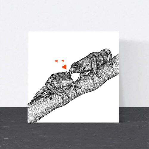 Animal Love Card - Frogs // Eco-friendly Cards // Wildlife Art Cards