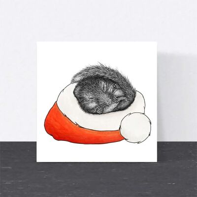 Tarjeta de Navidad de animales - Hazel Dormouse // Tarjetas de Navidad ecológicas // Tarjetas de arte de vida silvestre