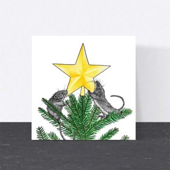 Carte de Noël animale - Harvest Mouse // Cartes de Noël respectueuses de l’environnement // Cartes d’art de la faune 1