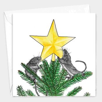 Carte de Noël animale - Harvest Mouse // Cartes de Noël respectueuses de l’environnement // Cartes d’art de la faune 2