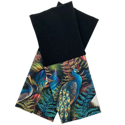 Jersey negro con puños reversibles peacock crane