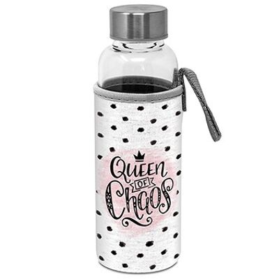 Botella de vidrio con funda protectora Queen of Chaos