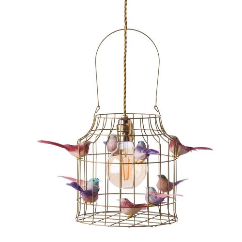 pendant light birds gold pastel, small size