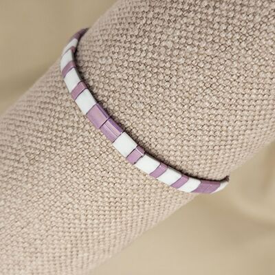 Orchideenrosa und weißes Unitila-Armband