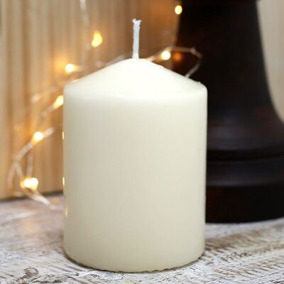 2 candele decorative bianche 7x10 cm
