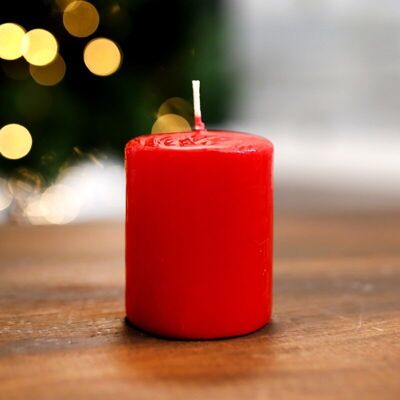 6 Decorative candles - red 80x60 mm