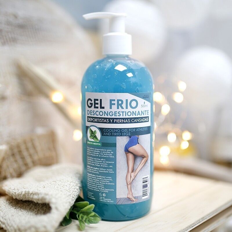 Gel decongestionante freddo per atleti e gambe stanche