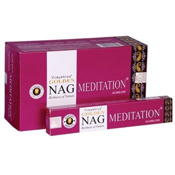 12 paquets d'encens Golden Nag - Méditation 15 gr 1