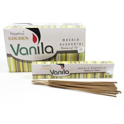 12 Packungen Golden Incense - Vanille 15 gr