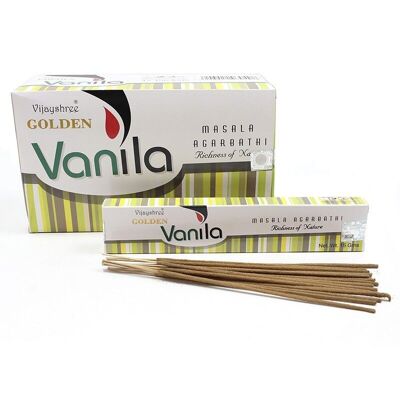 12 packs Incienso Golden - vainilla 15 gr