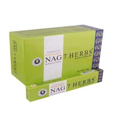 12 Packs Golden Nag incense - 7 herbs 15gr