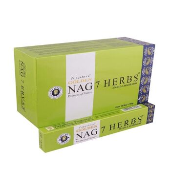 12 Packs d'encens Golden Nag - 7 herbes 15gr 1