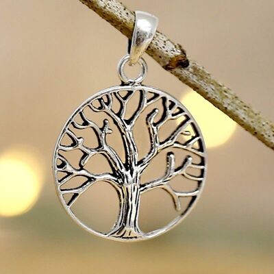 Pendentif branches d'arbre de vie en argent