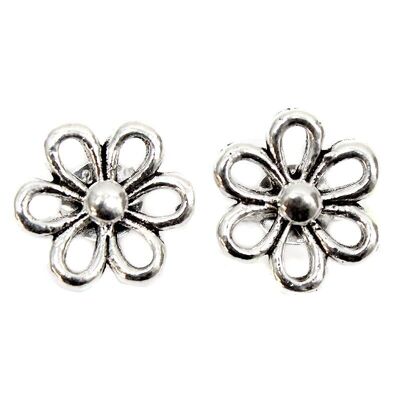 Pendientes plata flor