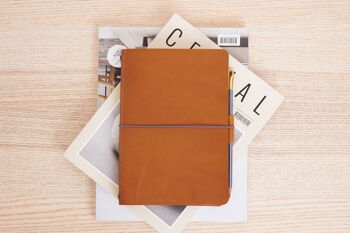 Couverture de carnet de notes A5 en cuir rechargeable, compatible avec les journaux Moleskine, Hobonichi A5 6