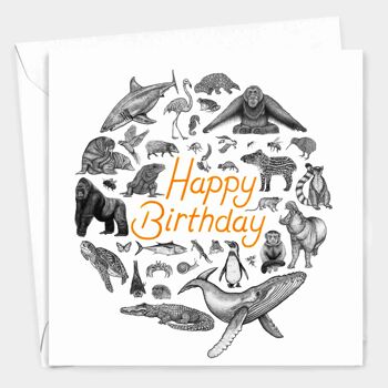 Carte d’anniversaire animal - Règne animal // Cartes écologiques // Cartes d’art de la faune 2