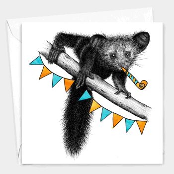 Carte d’anniversaire animale - Aye Aye Lemur // Cartes écologiques // Cartes d’art de la faune 2