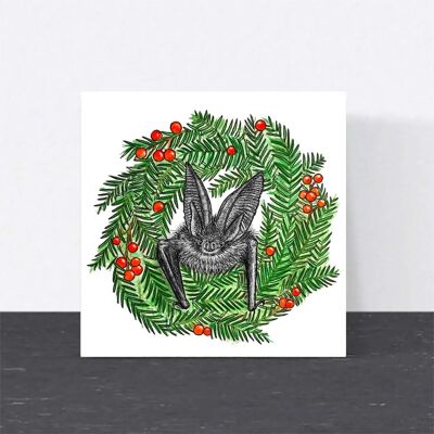 Tier-Weihnachtskarte – Langohrfledermaus // Umweltfreundliche Weihnachtskarten // Wildtier-Kunstkarten