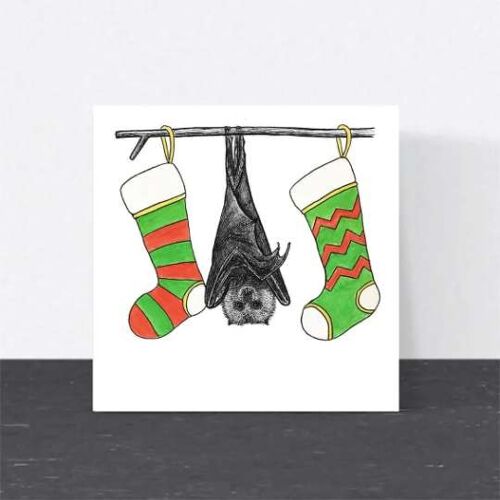 Animal Christmas Card - Fruit Bat // Eco-friendly Christmas Cards // Wildlife Art Cards