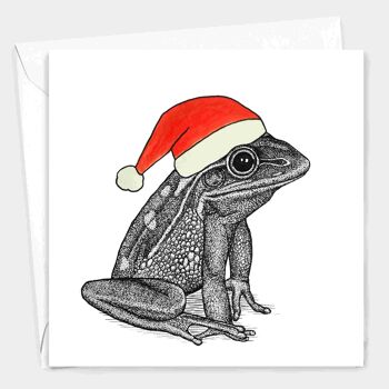 Carte de Noël animale - Grenouille // Cartes de Noël respectueuses de l’environnement // Cartes d’art de la faune 2