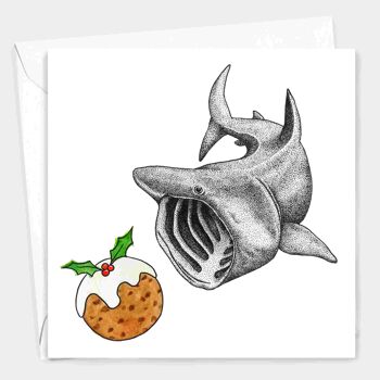 Carte de Noël animale - Requin pèlerin // Cartes de Noël respectueuses de l’environnement // Cartes d’art de la faune 2