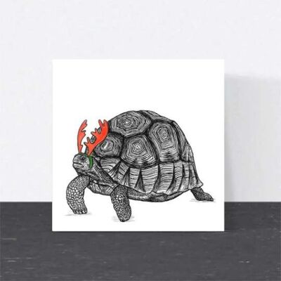Cartolina di Natale con animali - Tartaruga // Cartoline di Natale ecologiche