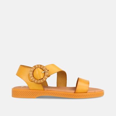 AMSTER PANAMA WOMEN'S FLAT LEATHER SANDAL