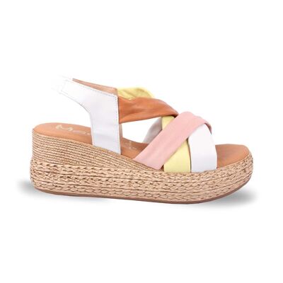 WOMEN'S SANDALS WITH LEATHER PLATFORM COVADONGA MULTIMIMOSA