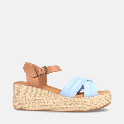 WOMEN'S SANDALS WITH LEATHER PLATFORM INES NUBE