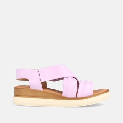 WOMEN'S WEDGE SANDAL IN LILAC DESIRED LEATHER