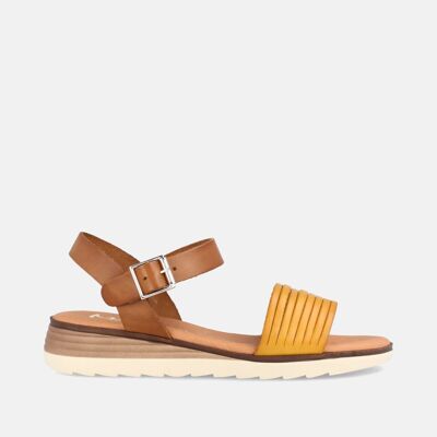 WOMEN'S WEDGE SANDAL IN BERNARDINA PANAMA LEATHER