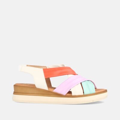 WOMEN'S SANDAL WITH WEDGE IN LEATHER CRISTINA MULTIAQUA